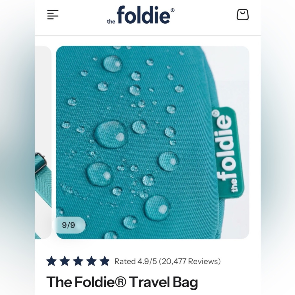 New never used Foldie travel bag teal - Picture 11 of 14